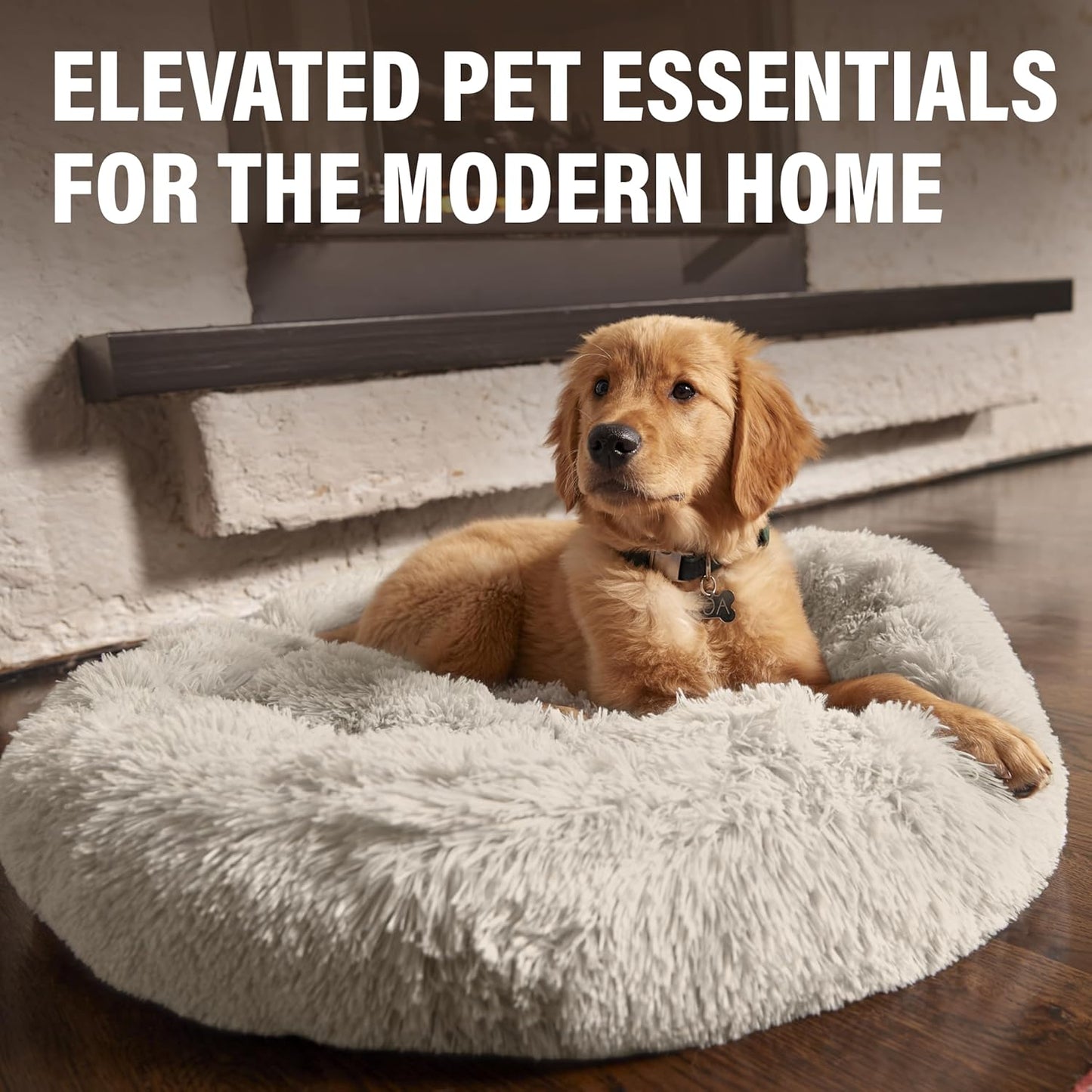 Plush Calming Dog Bed, Donut Dog Bed for Small Dogs, Medium & Large, anti Anxiety Dog Bed, Soft Fuzzy Calming Bed for Dogs & Cats, Comfy Cat Bed, Marshmallow Cuddler Nest Calming Pet Bed